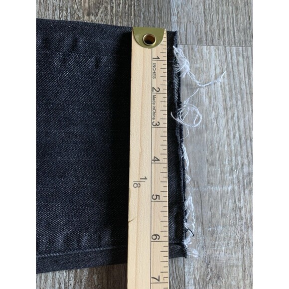 Madewell The Perfect Summer Black Denim Cotton Whisker Raw Hem Jean 26 X 27 - Picture 6 of 9